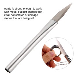 Tilted Agate Burnisher, Polishing Jewelry Polishing Jewelry Craft Tool Agate Jewelry Wax Carving Stone Setting Bezel Closing Burnisher for Gold and Silver Carving Metal