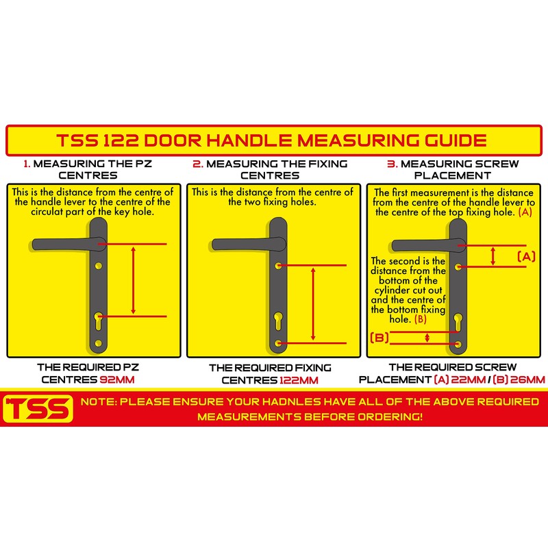TSS UPVC Door Handle Set in Anthracite Grey, 92mm PZ