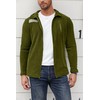 Beotyshow Mens Full Zip Fleece Jacket Warm Soft Polar Military