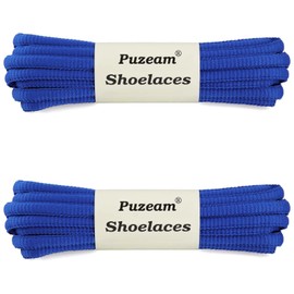 Puzeam 2 Pairs Oval Athletic Shoelaces 30 Colors 1/4" Half Round Shoe Laces for Sneakers - Blue 100