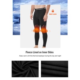 Dalavch 4 Pack Men Thermal Compression Pants,Fleece Lined Heated Leggings for Cold Weather Sports Athletic Winter Baselayer 2 Black 1 Gray 1 Blue X-Large