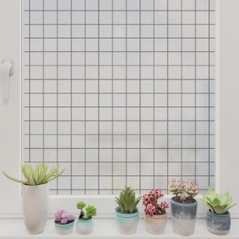 Frosted Glass Window Privacy Film UV Sun Heat Blocking Bathroom Day and Night Frosting Covering, Static Cling Vinyl Removable Window Tint Sticker for Home Shower Front Sliding Door 23.6 * 78.7 Inch