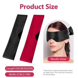 EIHI Pack of 2 eye masks, sleeping mask, sleeping mask, men's comfortable sleeping mask, satin eye mask, 150 x 7 cm, black