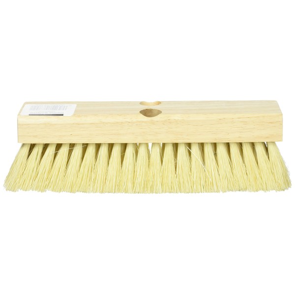 DQB Industries 08755 Tampico Deck Scrub Brush with 1 Tapered and 1 Threaded Hole, 10-Inch
