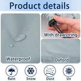 RunNico 2PCS RV Air Conditioner Cover, Gray RV Air Conditioner Winter Cover with Drawstring, Dustproof RV Roof Top AC Protection for Outside Travel