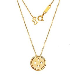 Sterling Silber wie Cute & Sweet as a Button Halskette Anhänger 925 Silber Tägliche Schmuck Gelb Gold Rose Gold erhältlich