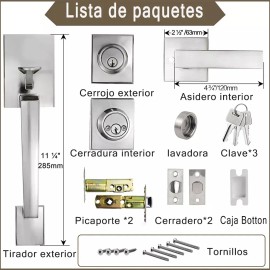 Manilla Reversible Monomando Satinado Banna Para Puerta Entrada 35-45mm