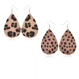 2 Pairs Panther Earrings, Leopard Print, Bohemian Handmade, Retro Leopard Women's Earrings, Carnival, Women, Retro Jewellery, Make-Up Ball, Role Play, Zinc