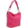 Hobo Shoulder Bag with Big Snap Hook Hardware (Fuchsia)