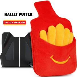 Mallet Putter Cover Plush Thick-Cut Fries Design Square Putter Headcover with Magnetic Closure Highly Compatibility Protection