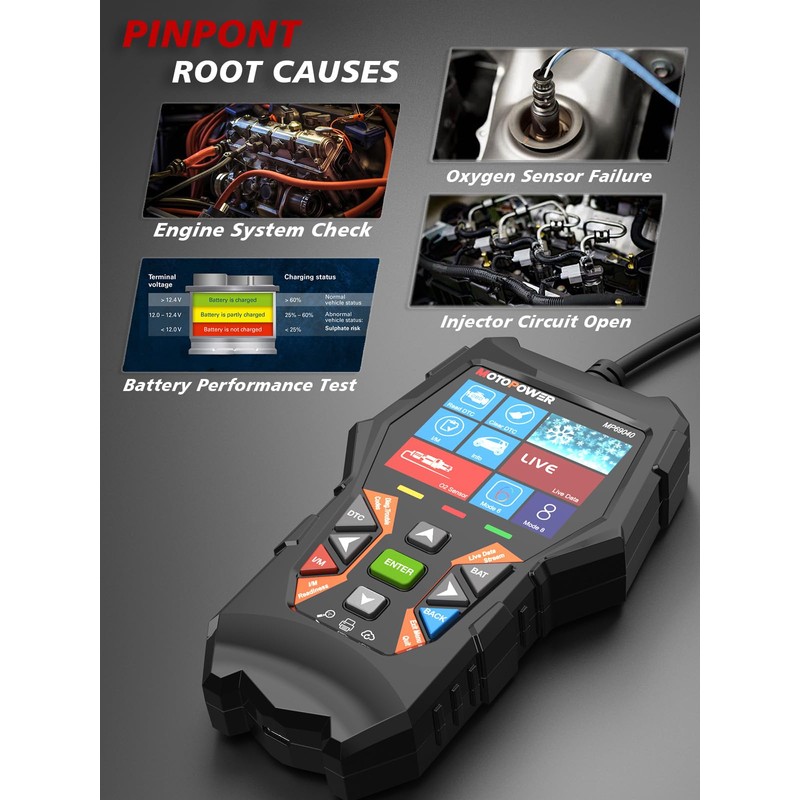 MOTOPOWER MP69040 Car OBD2 Scanner Check Engine Fault Code Reader