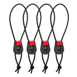 SAMSFX Fishing Rods Belt Stretchy Wrap Pole Straps Elastic Cable Ties for Casting Rods, Spinning Rods & Fly Rods (Black & Red, 20cm / 7.8in, 4PCS)