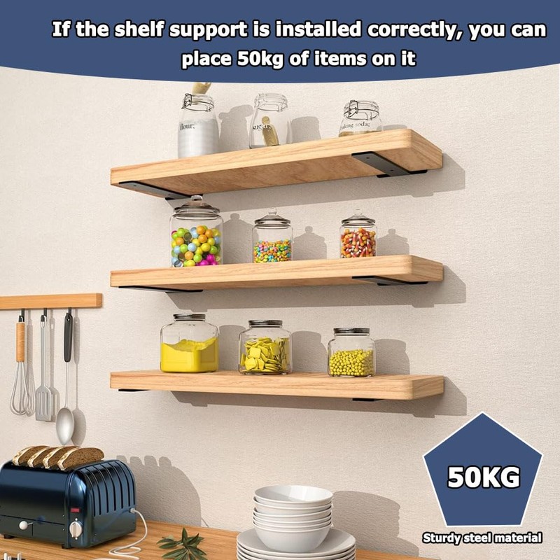 2 Pack Heavy Duty Shelf Brackets for Wall Mounting, with