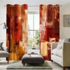 Ine Ive Burnt Orange Abstact Art Blackout Curtains 42x84 Inches