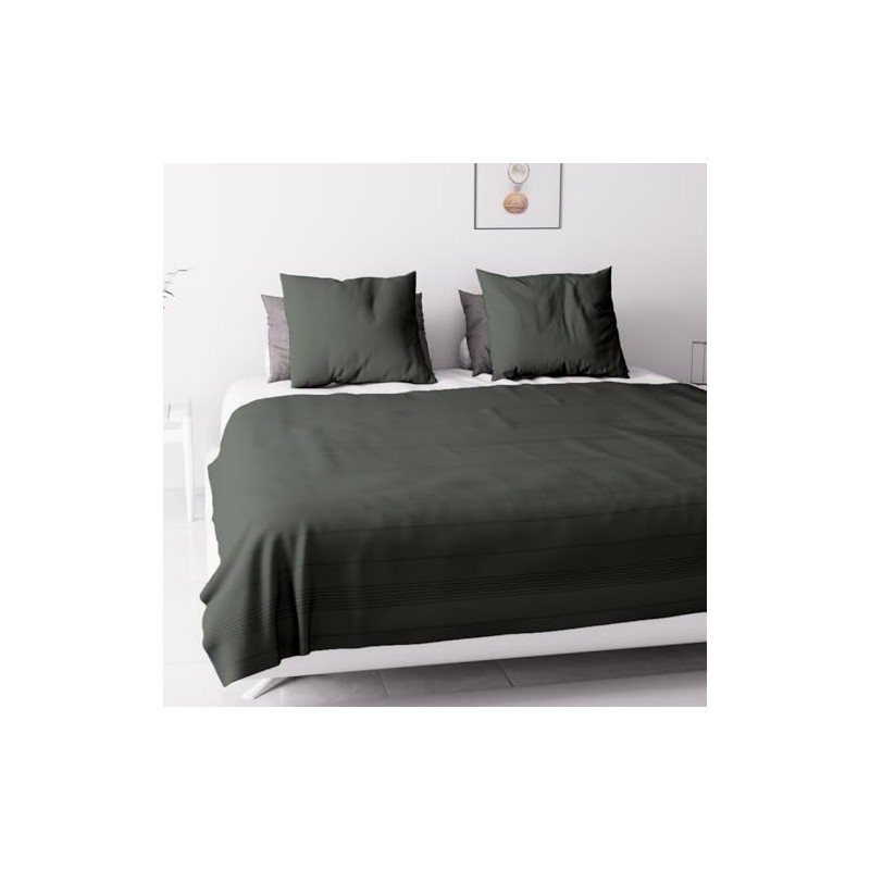 Soleil d'ocre Bedspread Sofa Throw Cotton Adele Khaki 220 x