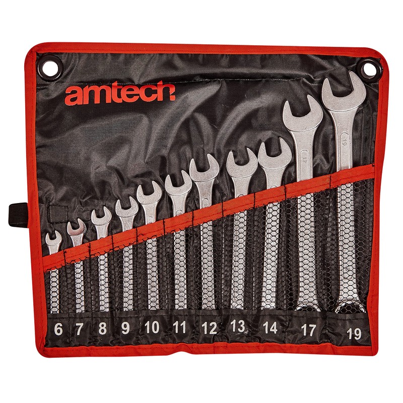 Amtech K0400 Combination Spanner Set, Drop Forged and Chrome Plated