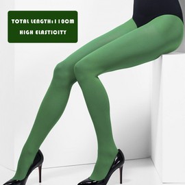 UILYNIU 2 Pairs White Green Tights Women's Neon Tights Green Elf Tights Green Elf Costume Green Irish Tights for St. Patrick's Day 80s 90s Theme Party Cosplay (2 Pairs)