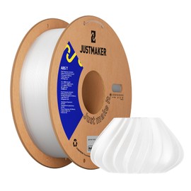 JUSTMAKER ABS Transparent 3D Printer Filament, Upgraded Strength Heat Resistant Filament, Low-Odor Transparent Material, Dimensional Accuracy +/-0.03mm, 1.75mm, 1 kg (2.3 lbs), White