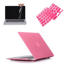 RUBAN Case Compatible with MacBook Air 11 Inch Release (A1370/A1465) - Slim Snap On Hard Shell Protective Cover and Keyboard Cover, Screen Protector for MacBook Air 11 (Pink)