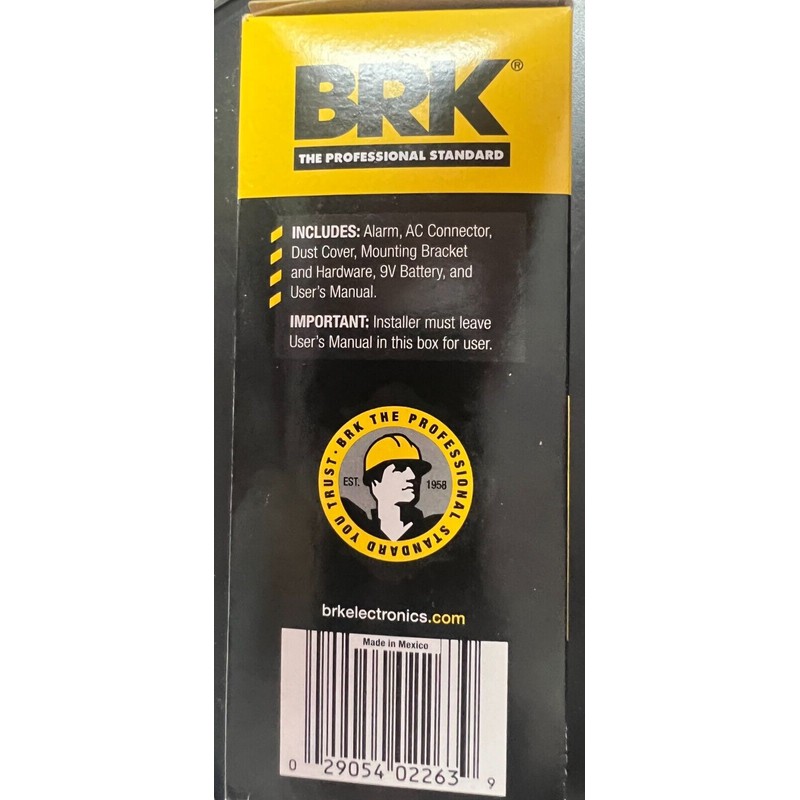 BRK Hardwire w/Battery Backup SMI100-AC Ionization Smoke Alarm O3 2639