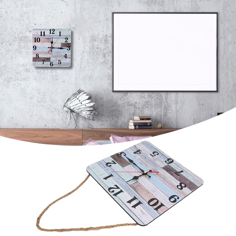 Wall Clock Industrial Style Silent Quartz Movement Density Board Large