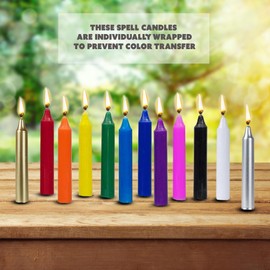 UnaLunaMoona Spell Candles, Multi-Colored Candles, Witchcraft Candles Box, 67 Witchcraft Supplies/Altar Candles, Witchcraft Supplies Wiccan Altar/Alter Sets Wicca for Candle Magic, Wiccan Altar