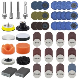 278 Pack 2 inch Sanding Discs Pad Variety Kit with 1/8" & 1/4" Shank Backing Plate for Drill Grinder Rotary Tools Die Grinder Accessories, Sanding Pads Include 36-3000 Grit