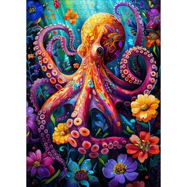 1000 Piece Octopus Puzzle for Adults - Deep Sea Octopus Jigsaw Puzzle, Intricate Underwater Art, Adult Challenge, Includes Poster & Storage Box