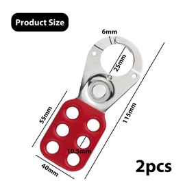 Pack of 2 Hasp, Locking Hasp, Hasp Lock, Hasp Padlock, Lock Out Tag Out Hasp, Lockout Hasp, Lock Out Hasp, Locking Hasp Lockout, 25mm Opening Distance (Red)