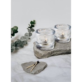 Serene Spaces Living Set of 48 Clear Thick Glass Tealight & Votive Candle Holder, Wedding Centerpiece, Home Decor, Dinner, Christmas, Thanksgiving, Reiki, Aromatherapy, 2.5" Diameter & 2.25" Tall