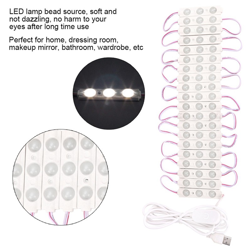 60 Vanity LED Makeup Mirror Lights Dimmable Bulb Light String