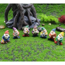 Fairy Garden Accessories, 7PCS Gnome Figurines-Mini Gnomes kit/Seven Dwarfs Statue for Fairy Garden/Flower Pot/Home Decoration.
