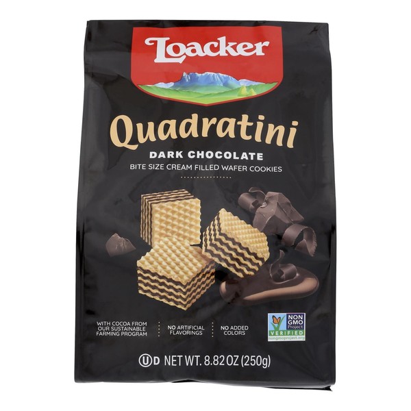 Loacker Quadratini Dark Chocolate Wafer Cookies Case Of 6 8.82