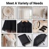 2 Inch Black Chiffon Lace Ruffle Trim 2-Layer Pleated Edge