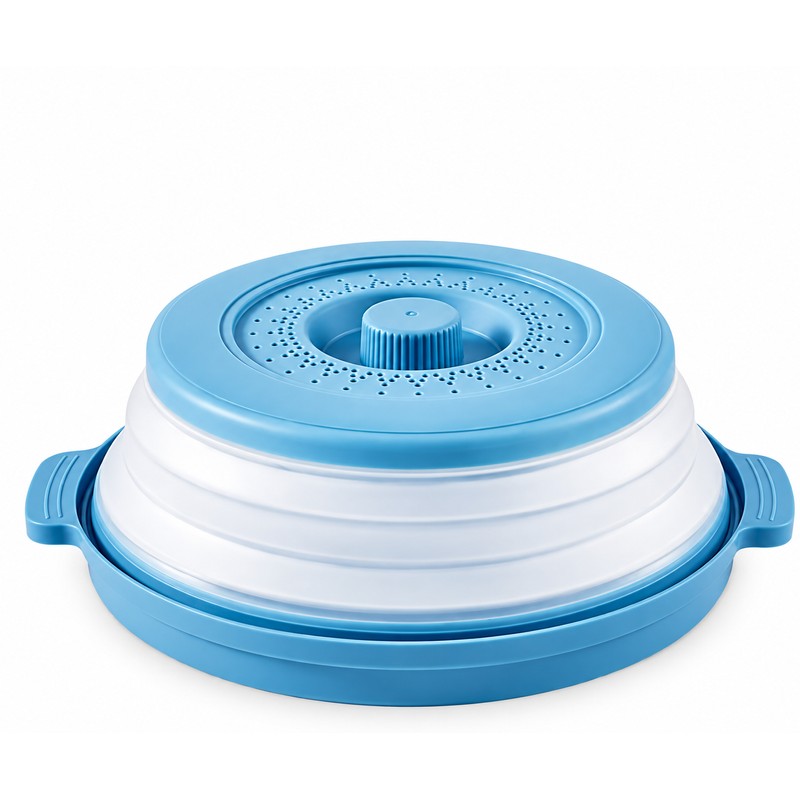 Collapsible Microwave Food Splatter Cover with Steam Vents – Foldable