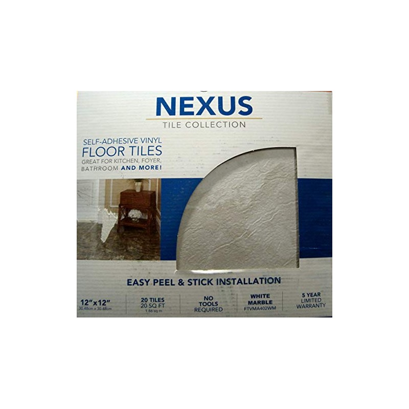 Nexus Self-Adhesive Vinyl Floor Tiles, Box of 20 Tiles for