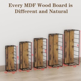 CRUGLA Floating Shelves Wall Mounted Set of 5, Hanging Storage Wall Shelf with Rail for Bathroom, Bedroom, Living Room, Kitchen