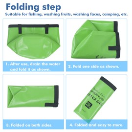 YUMQUA Collapsible Bucket 5 Gallon, Multifunctional Portable Folding Bucket Water Container Wash Basin for Camping Fishing Hiking Travelling Backpacking Outdoor Survival Gardening Car Washing, Green