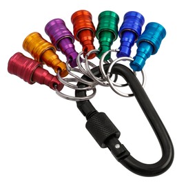 Yakamoz 7Pcs Portable Drill Bit Holder Key Chain - 1/4 inch Hex Socket Screwdriver Bit Holder Tools Extension Bar Nut Driver with Carabiner Clips, Quick Change Drill Screw Adapter for Impact Drive