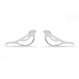 Boma Jewelry Sterling Silver Bird Stud Earrings