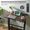 Hadulcet Mobile Standing Desk with Charging Station, Stand Up Laptop