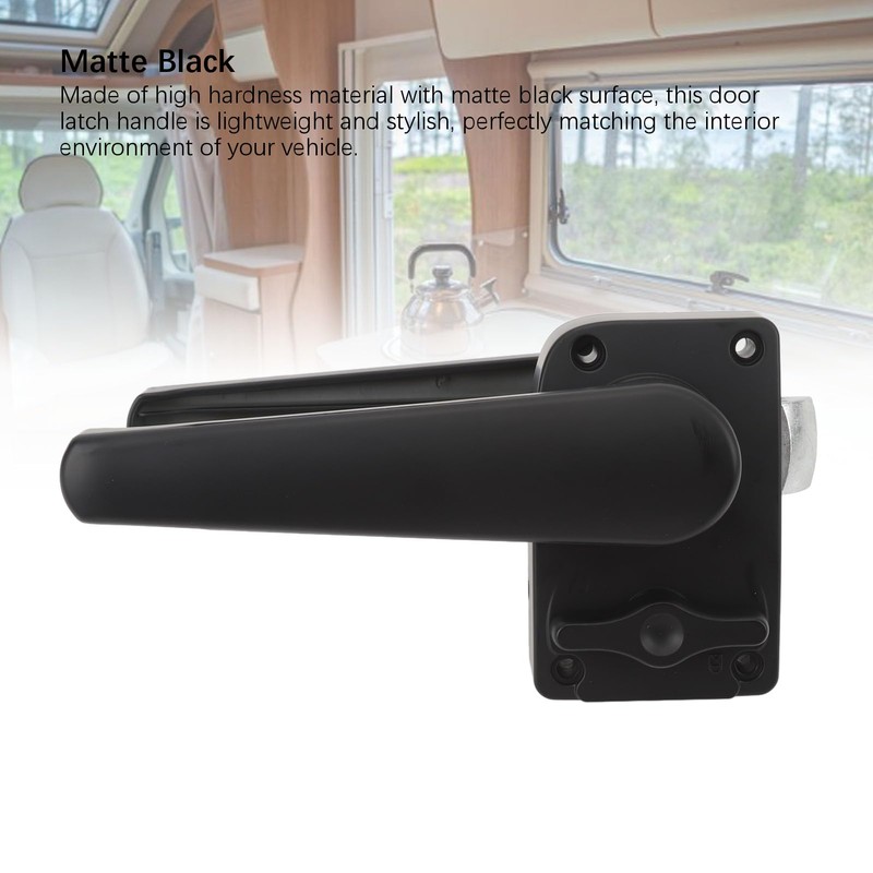 RV Toilet Bathroom Door Latch Matte Black Handle Lock Privacy