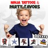 Ninja Warrior Theme Temporary Tattoos for Kids, Cartoon Characters, Japanese