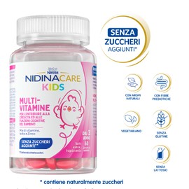 NESTLÉ NIDINACARE KIDS Multi-Vitamine Integratore Alimentare per bambini da 3 anni, Barattolo da 60 caramelle gommose (162g)