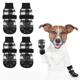 SCENEREAL Anti Slip Dog Socks for Hot/Cold Pavement, Double Sides Dog Boots & Paw Protectors to Prevent Licking Paws, Non Slip Anti Twist Small Medium Large Senior Dogs Socks for Hardwood Floors