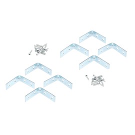 Invero Pack of 8 Metal Stainless Steel Corner Braces 90 Degree Joint Right Angle L Shaped Bracket Joiner 1.5-Inch - Ideal for Wooden Furniture, Cabinets, Shelves, Desks, Chairs and More