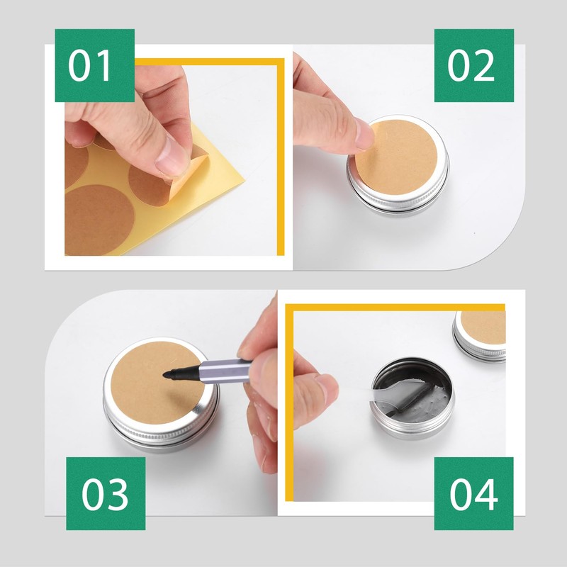 22 Pcs Aluminium Tin Jars with Screw Lids, 15ml Lip