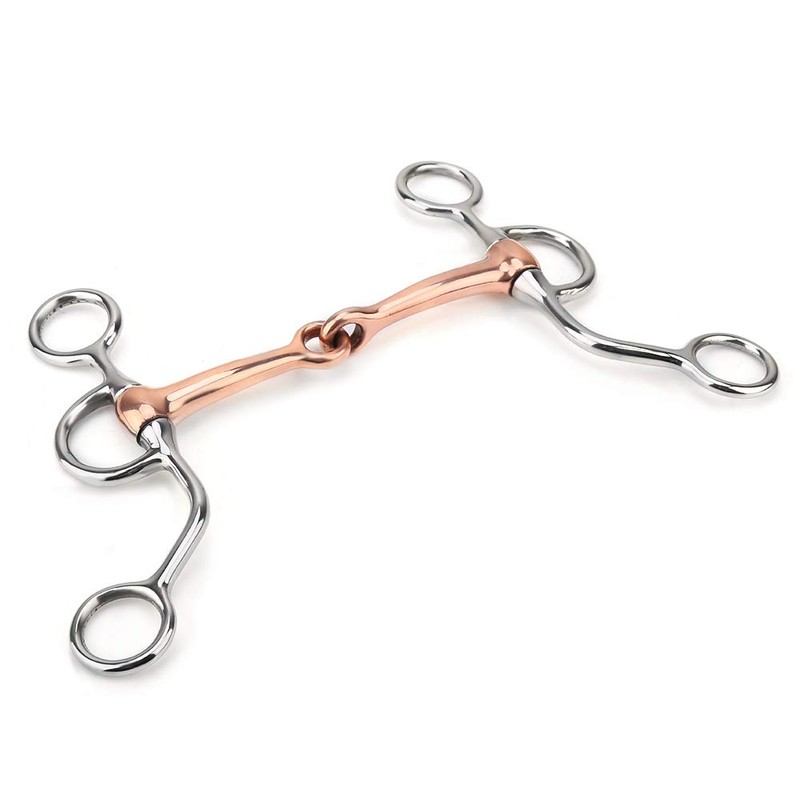 Horse Chew, Stainless Steel Training Bit, Copper Jointed Crescent Bit