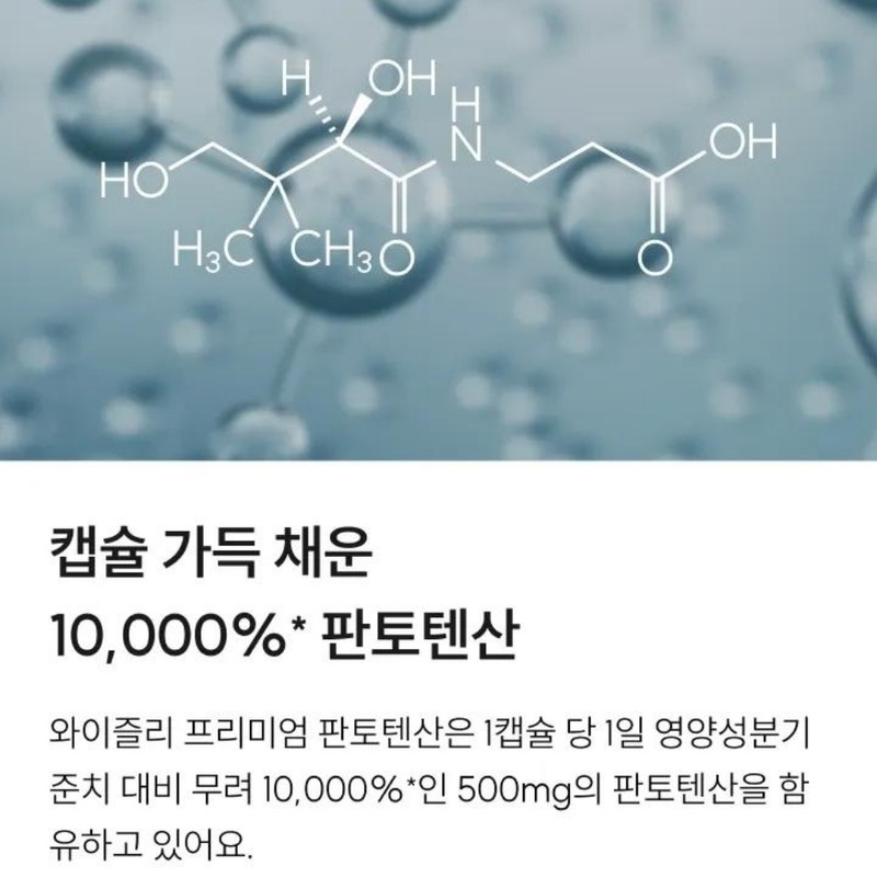 Pantothenic acid highly concentrated active complex daily vitality care 500mg