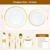 Glowserve 50 Guests 350 PCS Disposable Plastic Plates Gold Dinnerware